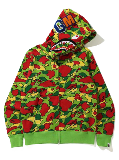 Sweatshirt BAPE Sta Camo Shark Full Zip Hoodie Grön | 1H80-115-004