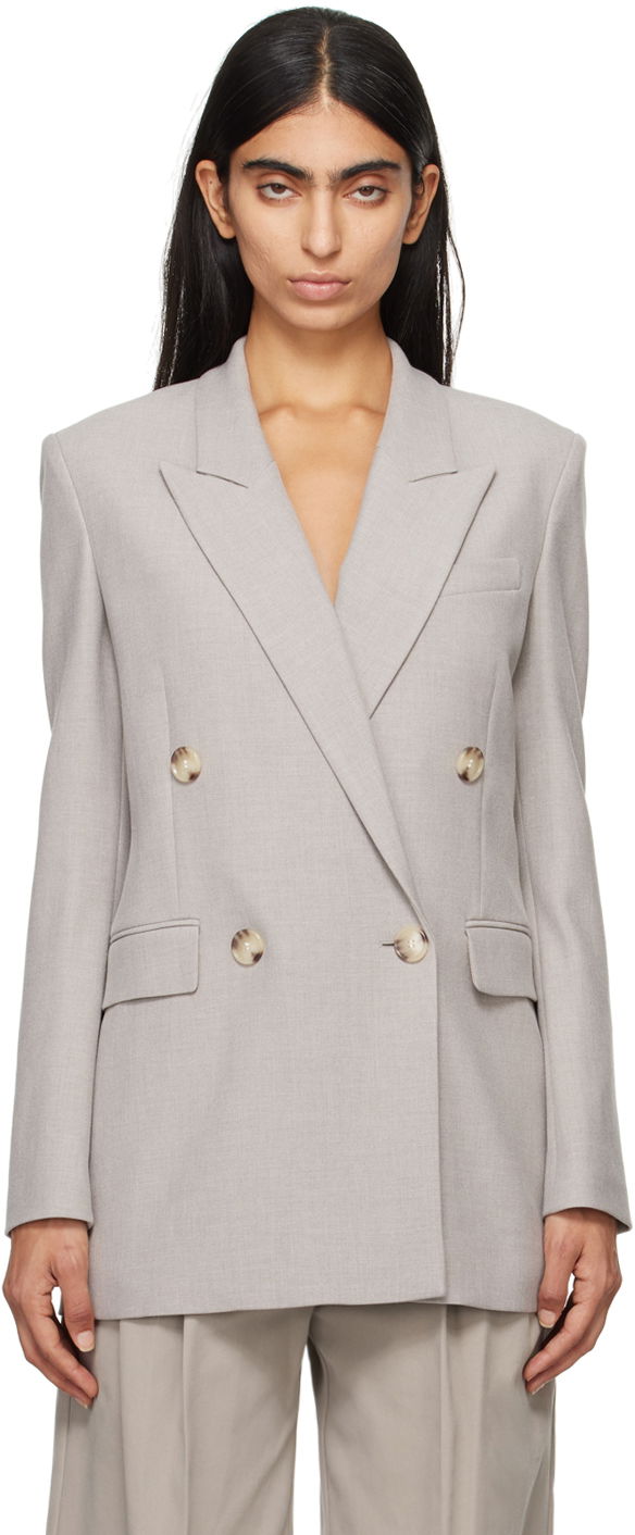 Jacka BOSS Regular-Fit Double-Breasted Blazer Grå | 50528696