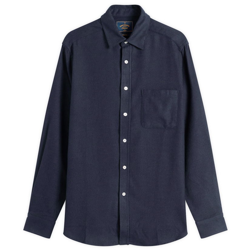 Skjorta Portuguese Flannel Teca Flannel Shirt, Size Small Mörkblå | AW25072-NVY