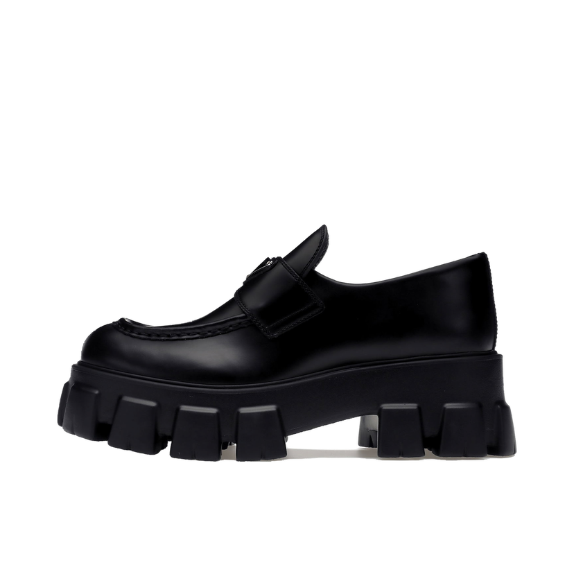 Sneakers och skor Prada Monolith 55mm Loafer Black Brushed Leather Svart | 1D649M_B4L_F0002_F_B055