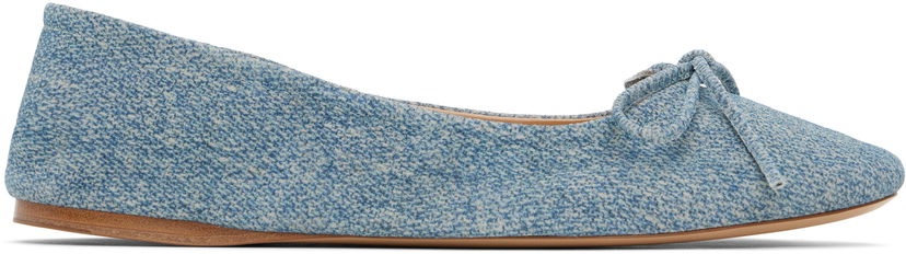 Kläder JW Anderson JW Anderson Calf Suede Print Ballerina Flats Blå | BL0031-LA0238