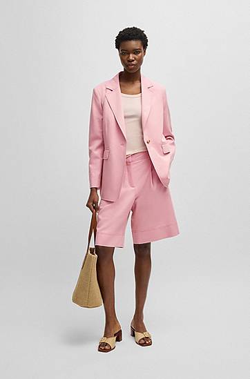 Shorts BOSS Pleated Shorts Rosa | 50546217, 1