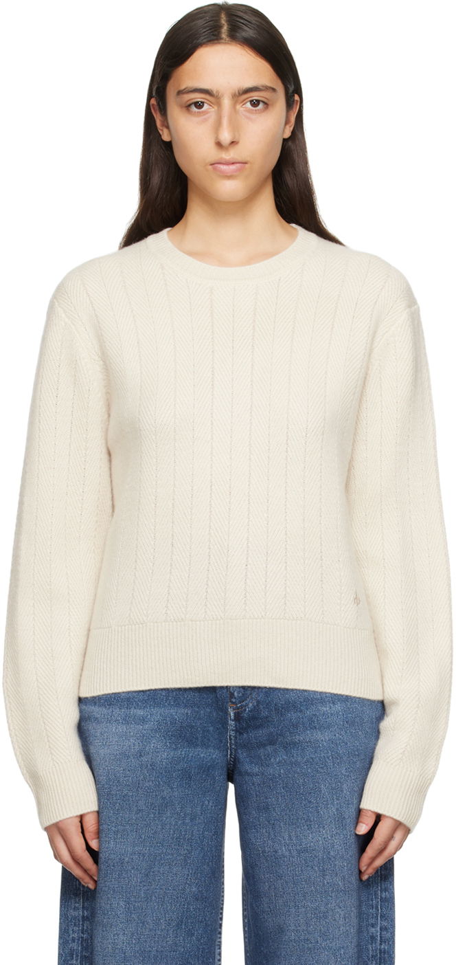 Sweater rag & bone Durham Knit Sweater Vit | WAS23F037CC37
