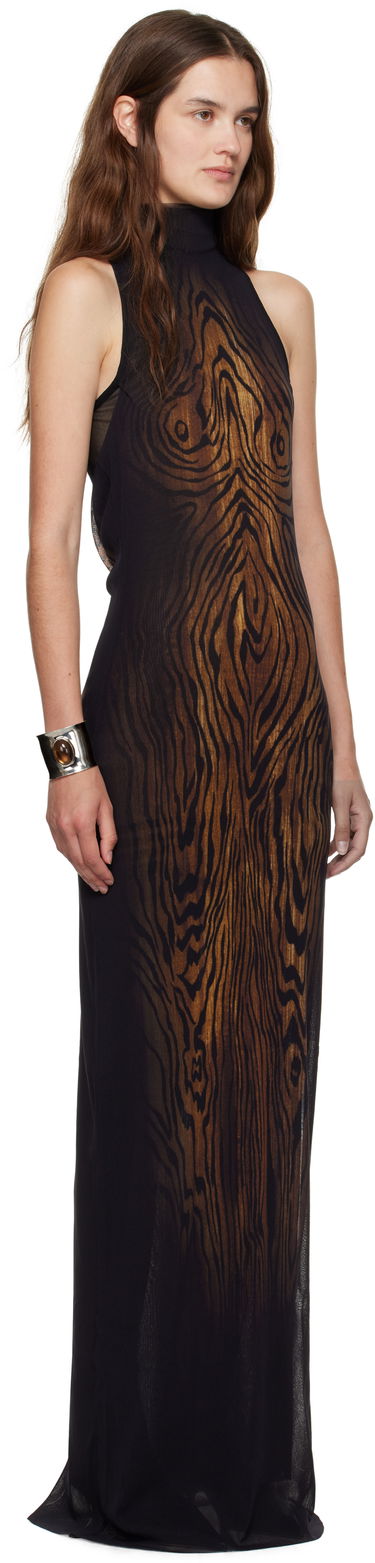 Klä Jean Paul Gaultier Jean Paul Gaultier 'The Long Draped Wood' Maxi Dress Svart | 25/03-W-DR029-M002P-0060, 1