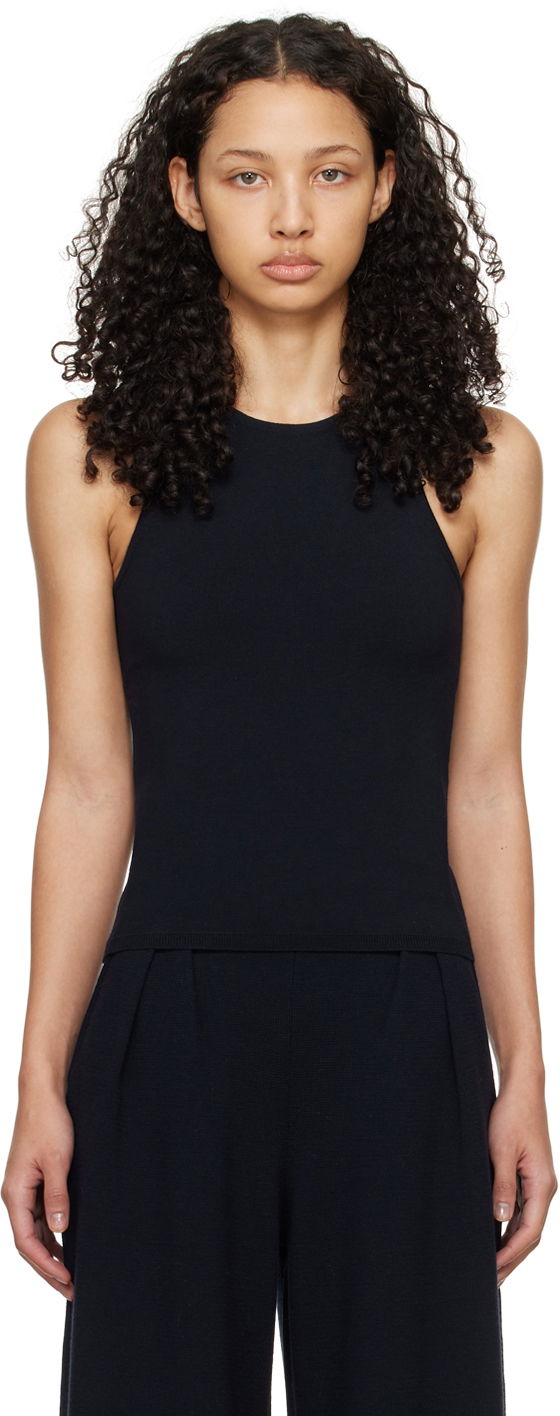 Linne Max Mara Alfeo Tank Top Mörkblå | 2411361071600