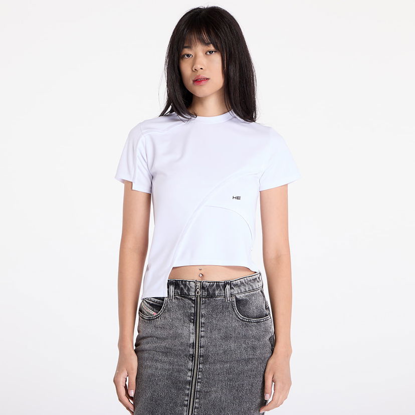 Crop top HELIOT EMIL Deconstructed Cropped T-Shirt Vit | HE_W_09_024_PL03_WHT02