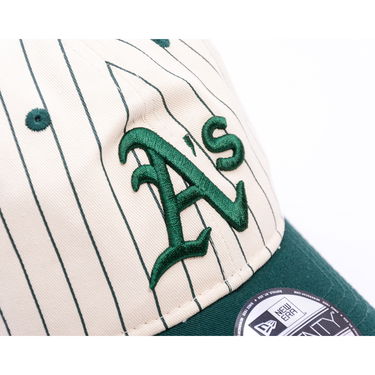 Keps New Era Pinstripe 9TWENTY Adjustable Baseball Cap Oakland Athletics Beige | 60691239, 5