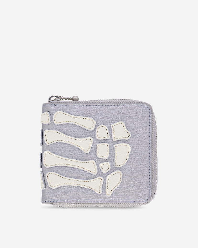 Plånbok KAPITAL Thumb Up Bone Band Zip Wallet Grå | K2503XG523 SILVER