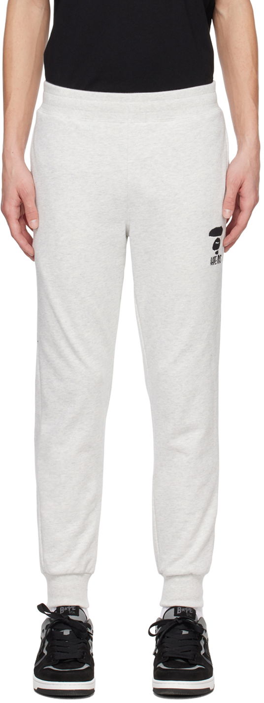Träningsbyxor AAPE by A Bathing Ape AAPE by A Bathing Ape Embroidered Sweatpants Grå | AAPPTMA691XAMWH2