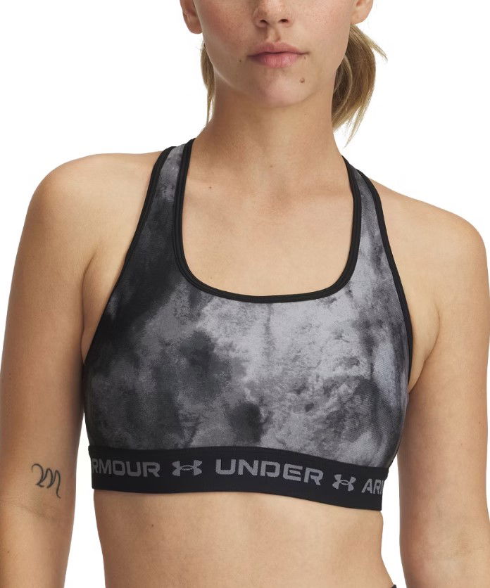 Behå Under Armour Under Armour Crossback Mid Print Sports Bra Svart | 1361042-012