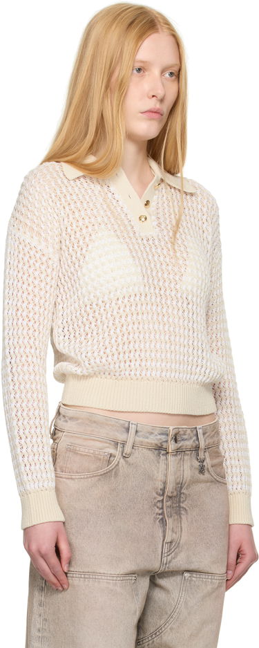 Polotröja AMIRI AMIRI Open Back Crochet Polo Beige | AWKNPO1026, 1