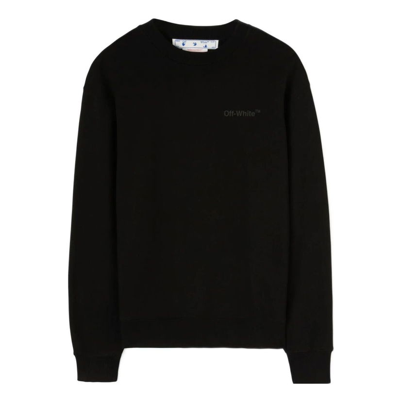 Sweater Off-White Printing Round Neck Sweatshirt Svart | OMBA057C99FLE0091010