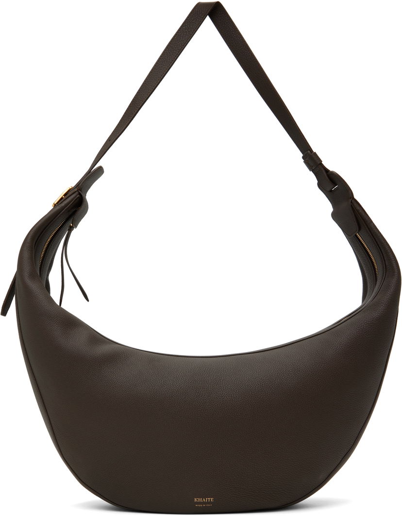 Axelväska Khaite KHAITE Augustina Leather Shoulder Bag Brun | H6014-914