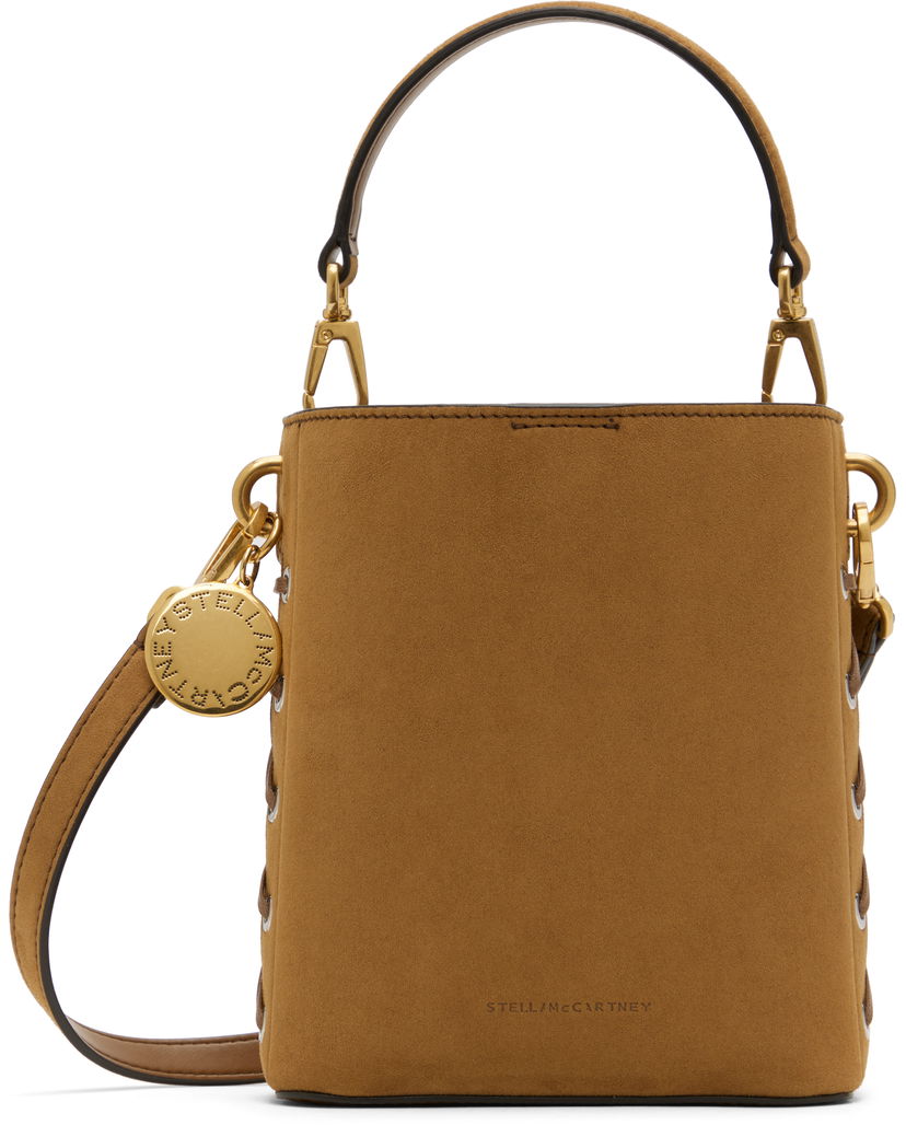 Handväska Stella McCartney Whipstitched Bucket Bag Brun | 7B0093WP0518