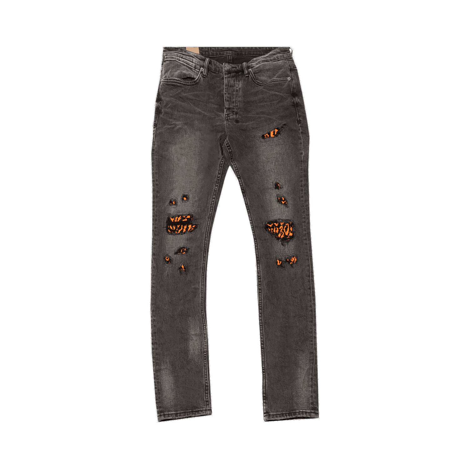 Jeans Ksubi Van Winkle Angst Distressed Denim Jeans with Orange Patches Grå | 5000007253, 0