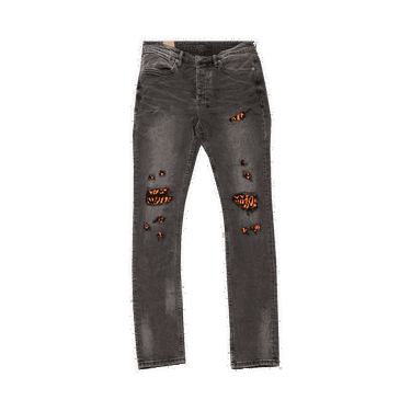 Jeans Ksubi Van Winkle Angst Distressed Denim Jeans with Orange Patches Grå | 5000007253, 0