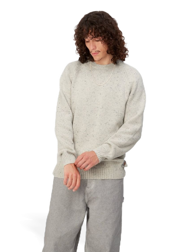Sweatshirt Carhartt WIP Anglistic Sweater "Speckled Salt" Grå | I010977_1T7_XX