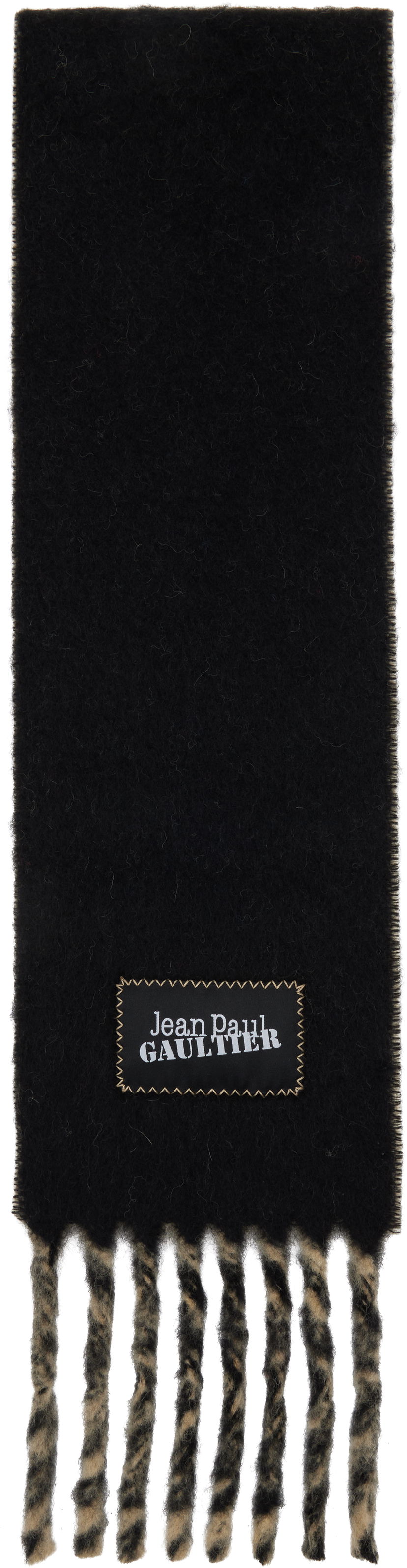 Halsduk Jean Paul Gaultier Jean Paul Gaultier Alpaca Scarf with Twisted Fringe Svart | 25/03-U-AC017-W022-0300