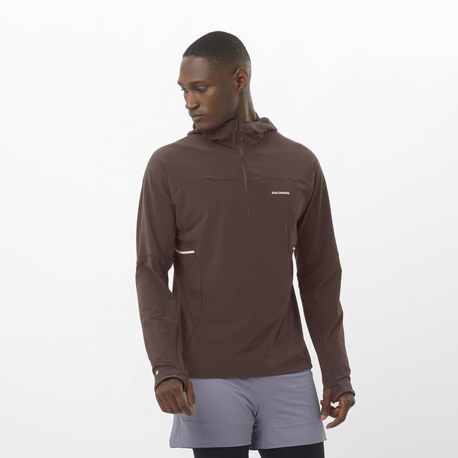 Sweatshirt Salomon Sense Aero Hybrid Hoodie Brun | LC2429500