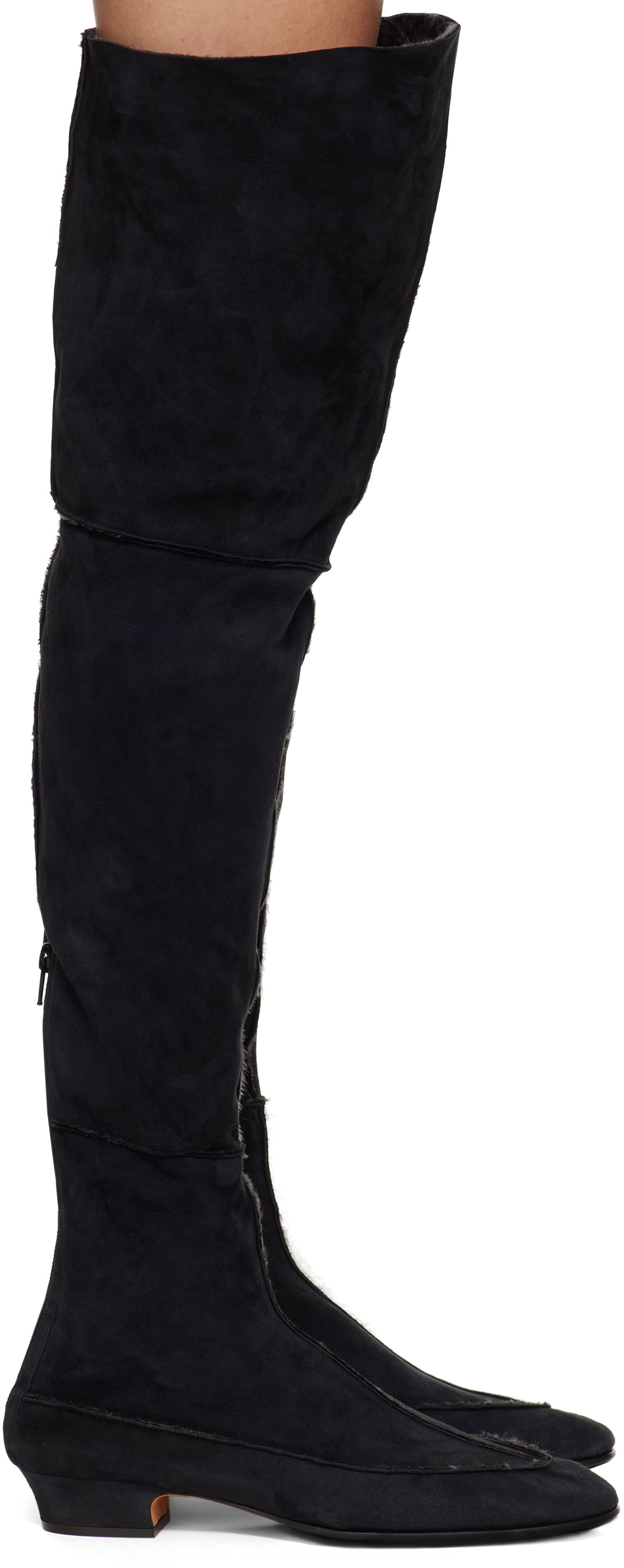 Sneakers och skor The Row Suede Over-The-Knee Boots Svart | F1530-SH01, 0
