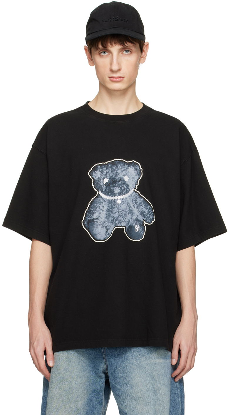 T-shirt We11done We11done Necklace Teddy Graphic T-Shirt Svart | WD-TT9-20-117-U-BK