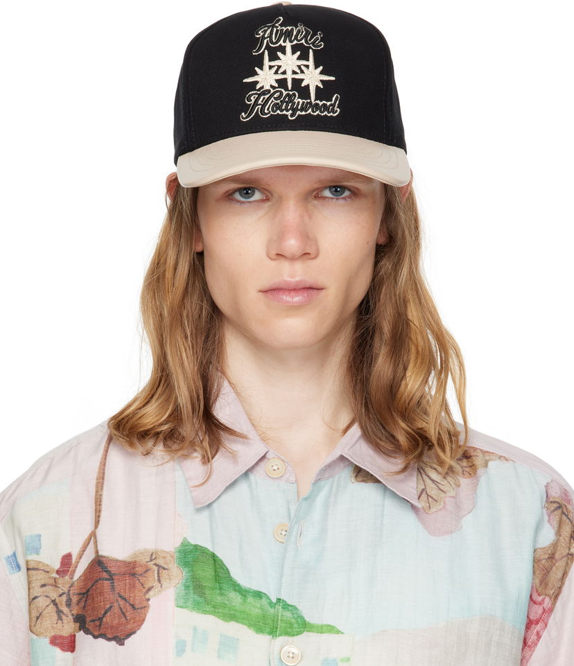Keps AMIRI AMIRI Three Star Varsity Cap Svart | AMHACP1059
