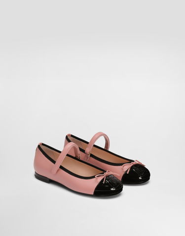 Tillbehör Dolce & Gabbana Dolce & Gabbana Patent Leather and Calfskin Ballet Flats Rosa | D11273A79248B966, 1