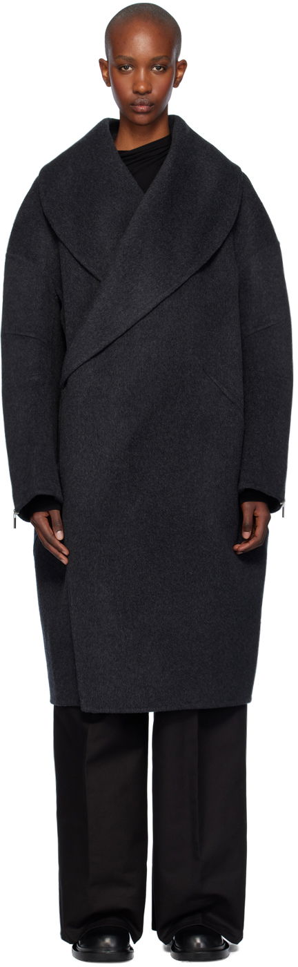 Rockar Helmut Lang Helmut Lang Double-Faced Cocoon Coat Grå | O06HW499
