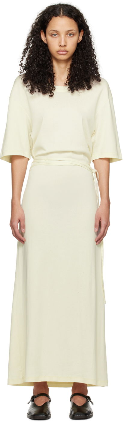 Klä LEMAIRE Belted Midi Dress Beige | DR1045 LJ1016