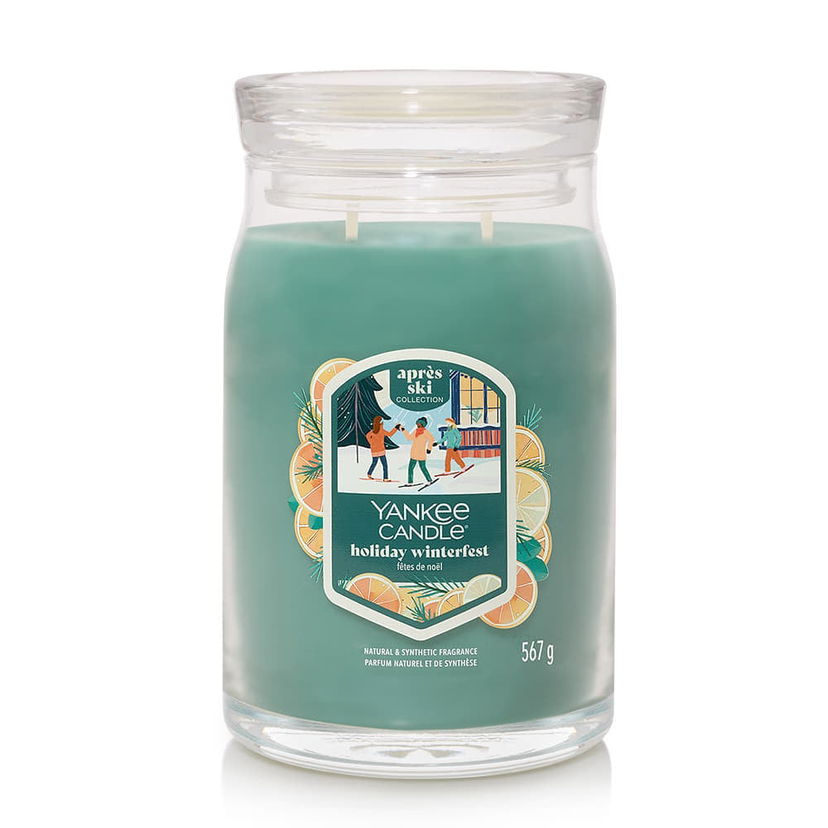 Ljus Yankee Candle après ski Collection Signature Large Jar 2 Wicks Holiday Winterfest Candle Turkos | 43491