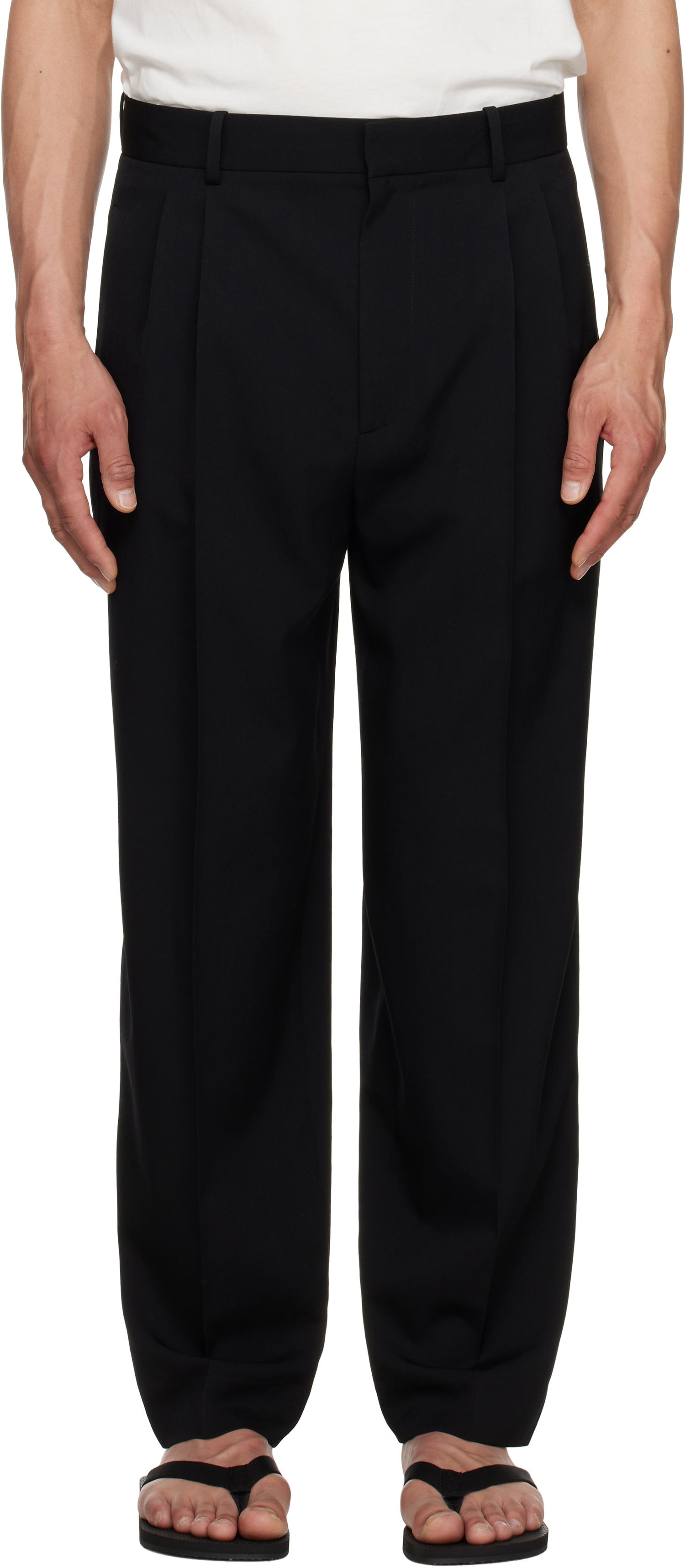 Byxor The Row The Row Silas Pleated Trousers Svart | 909-W3598, 0