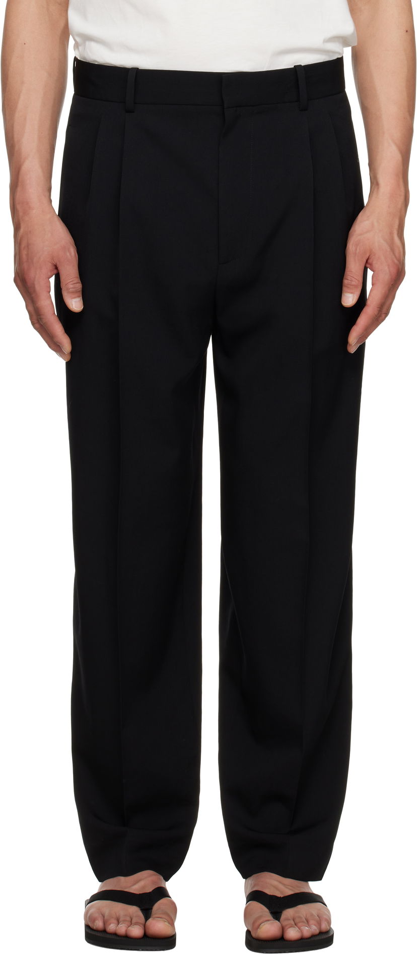 Byxor The Row The Row Silas Pleated Trousers Svart | 909-W3598