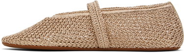 Klä Alaïa ALAÏA Open Knit Ballerina Flats Beige | AA3A029TK047, 2