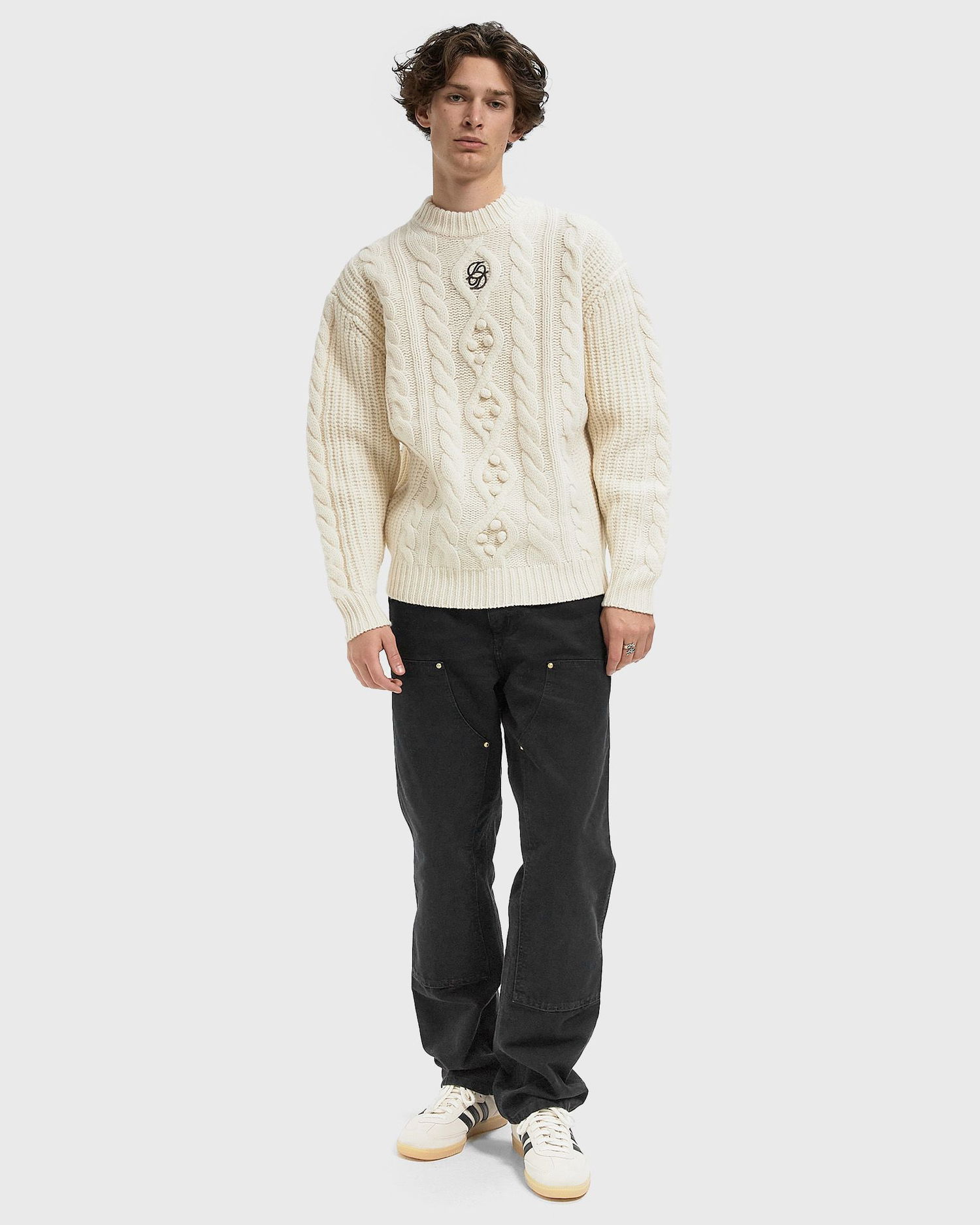 Sweater Drôle de Monsieur Maille Torsade Sweater Vit | I-PO183-WO018-OW, 1