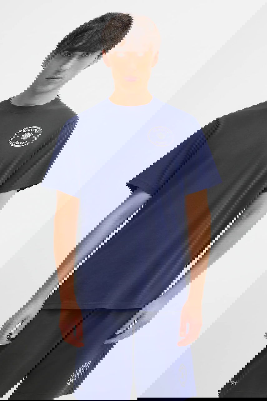 T-shirt Sporty & Rich Cotton T-Shirt with Print Kennedy Crest Mörkblå | TO04360666BL106, 0