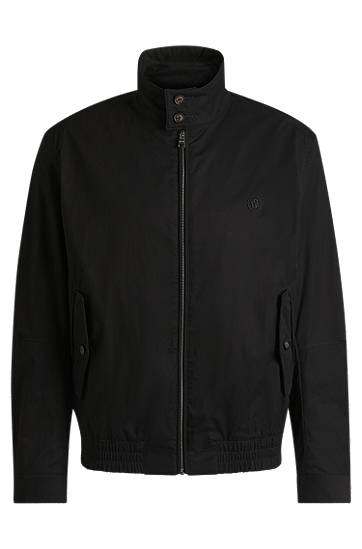 Bomberjacka BOSS Double B Monogram Cotton-Blend Jacket Svart | 50540378