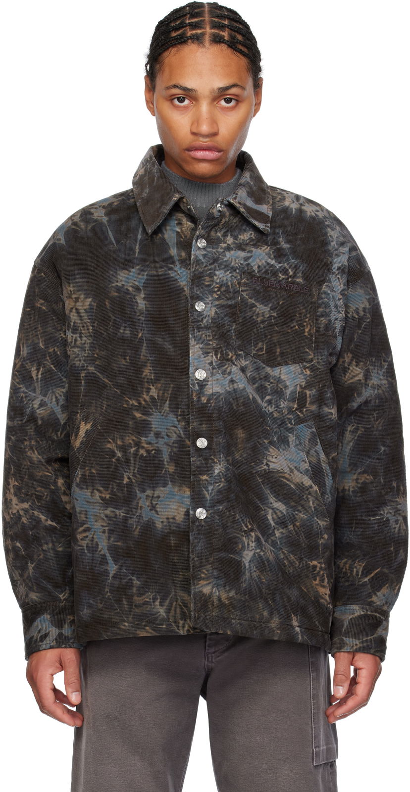 Skjorta Bluemarble Padded Corduroy Overshirt Blå | SH18 CD02B24 GRE
