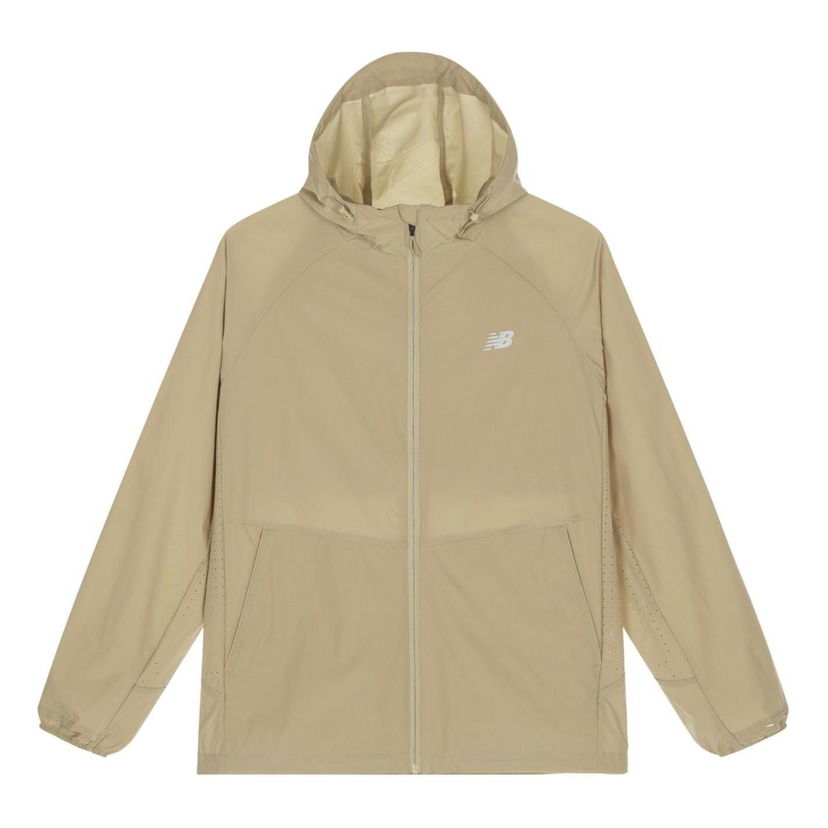 Vindjacka New Balance Hooded Running Jacket Beige | NAE24101-BWN