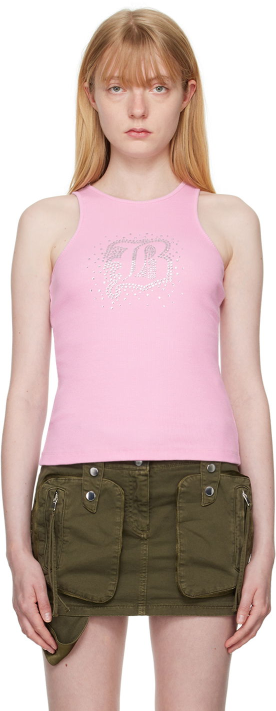 Linne Blumarine Blumarine Crystal Tank Top Rosa | P444T027A, 0