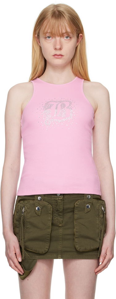 Linne Blumarine Blumarine Crystal Tank Top Rosa | P444T027A, 0