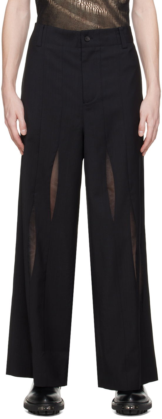 Byxor Feng Chen Wang Feng Chen Wang Paneled Trousers Svart | FMS17TR05