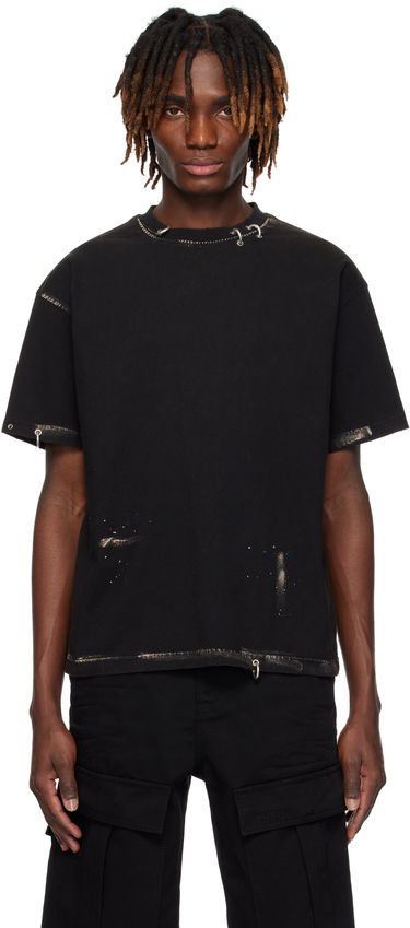 T-shirt We11done We11done Pierced Distressed T-Shirt Svart | WD-TT0-25-770-U-BK, 0