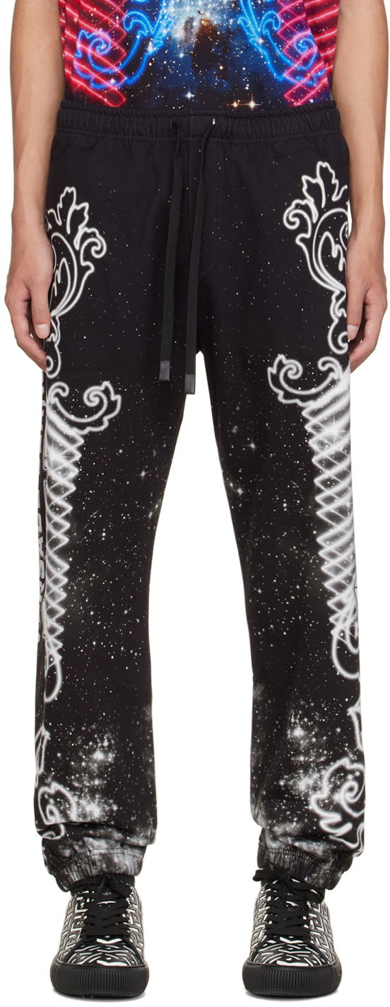 Träningsbyxor Versace Galaxy Print Lounge Pants Svart | E73GAA31GEFS057