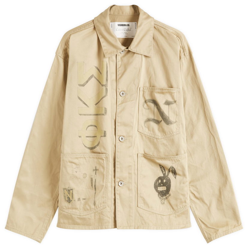 Jacka Neighborhood Neighborhood Memorial Coverall Jacket, Size Large Beige | 251AQNH-JKM01-BEI