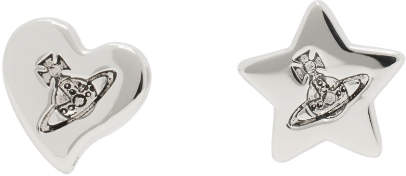 Örhängen Vivienne Westwood Priscilla Heart And Star Earrings Vit | 6201033B-02P157-FJ