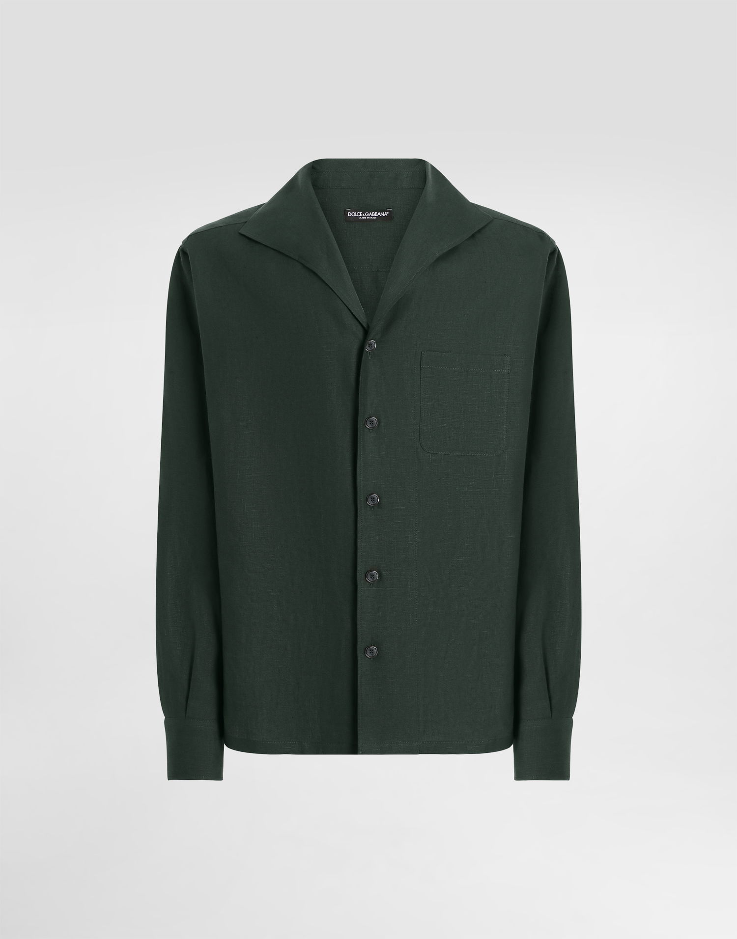 Skjorta Dolce & Gabbana Dolce & Gabbana Long-Sleeved Linen Shirt Grön | G5MW6TFU4JBV8813, 0