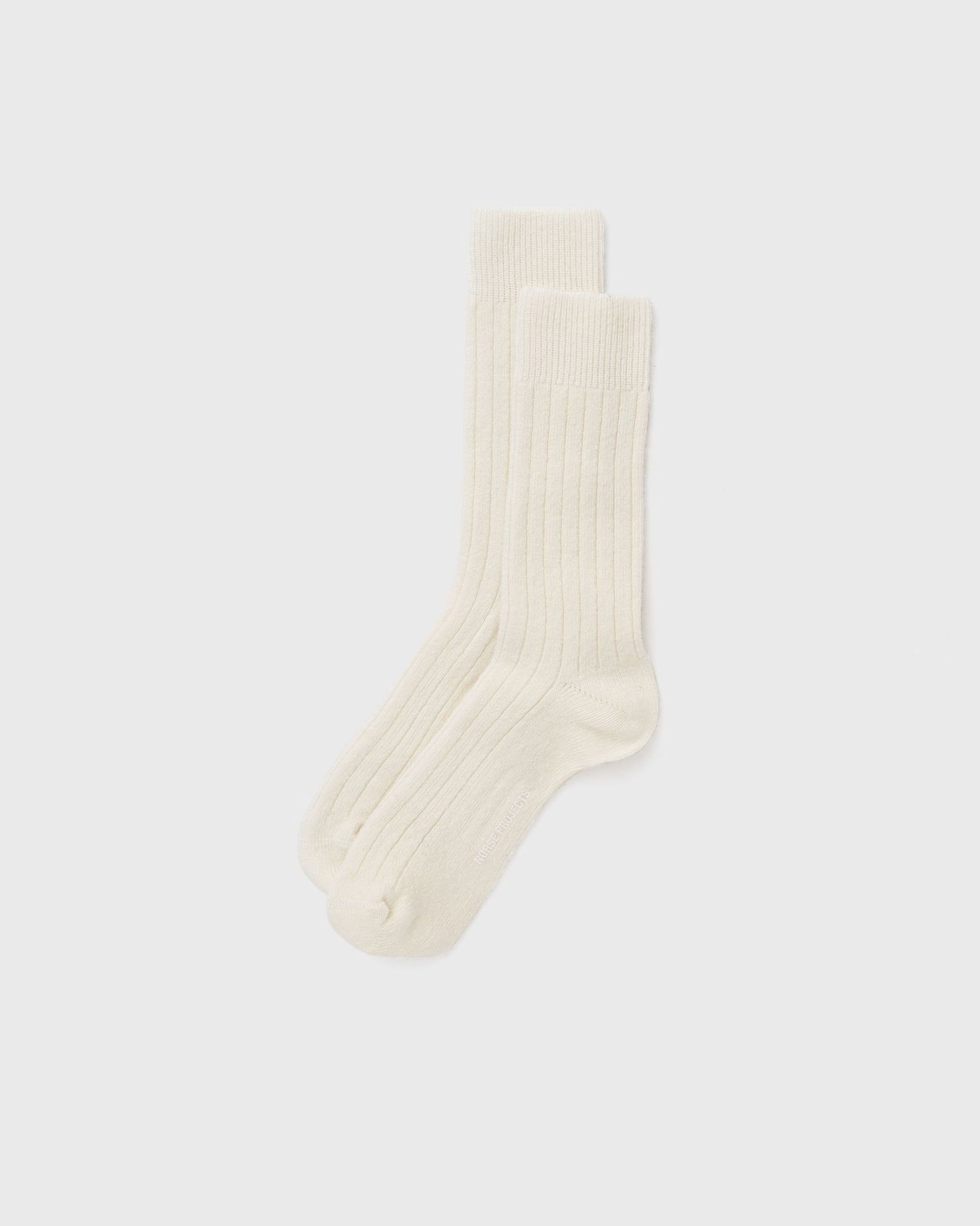 Strumpor NORSE PROJECTS Bjarki Cashmere & Wool Blend Rib Socks Beige | N82-0070-ECRU, 0