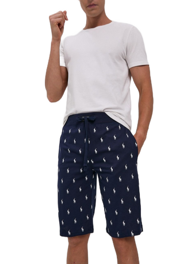 Shorts Polo by Ralph Lauren Sleepwear All Over Pony Sweat Short Mörkblå | 714844765001