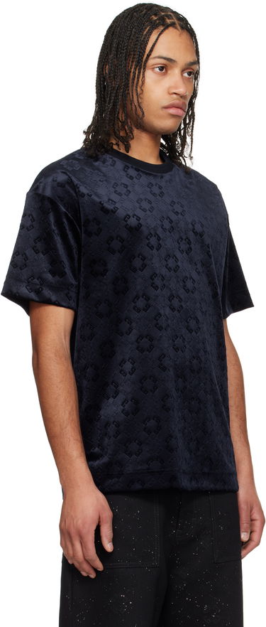T-shirt Givenchy Givenchy Monogram 72 Velvet T-Shirt Mörkblå | BM71MG316Z401, 1