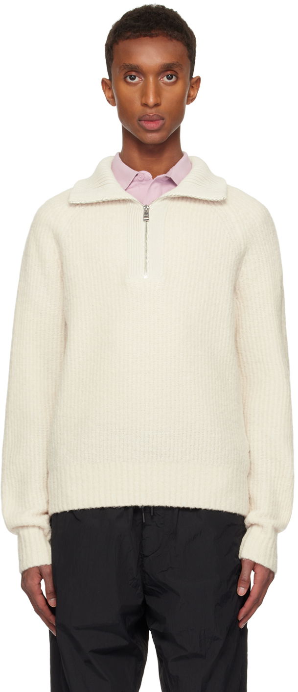 Sweater BOSS Wool Turtleneck Vit | 50526861